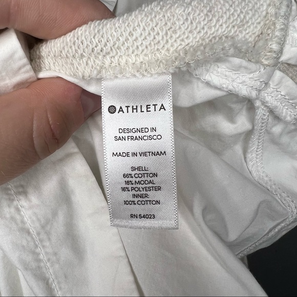 Athleta Heather Cream and White Roamer Zip Back Layered Sweatshirt XS - Picture 11 of 11